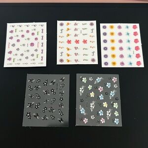 5 sheets of floral nail stickers